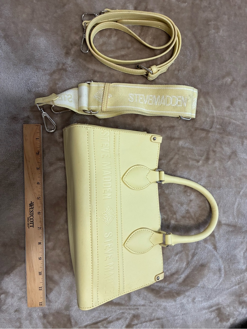 Steve Madden Light Yellow Mini Satchel with Dual Straps